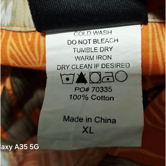 Hard Rock Hotel Riviera Maya Orange Hawaiian Shirt XL 100% Cotton Tropical Flora - Picture 6 of 6